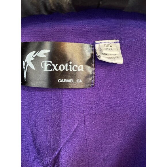 Exotica Womens Scoop Neck Short Sleeve Tunic Cover Up Purple One Size - Picture 2 of 8
